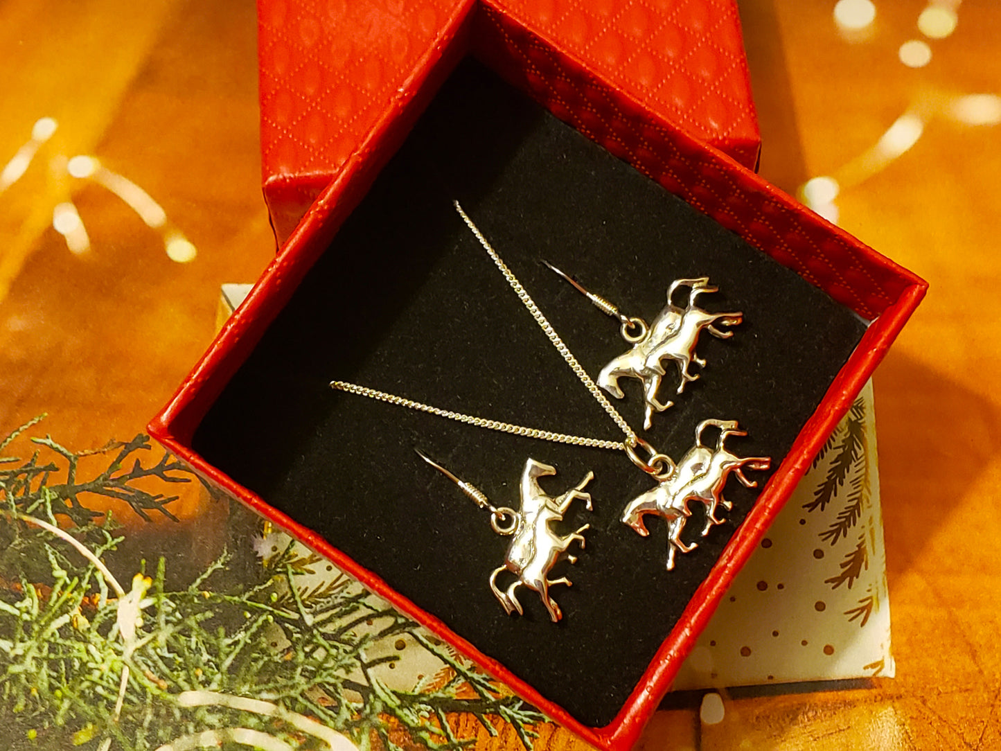 Mare and foal silver jewelry