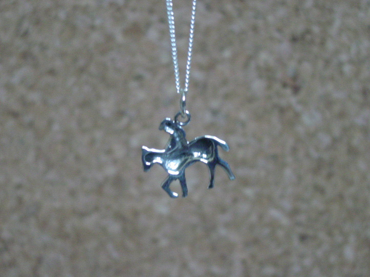 Horse Racing Pendant Sterling Silver with Chain Equestrian Jewelry #P2402