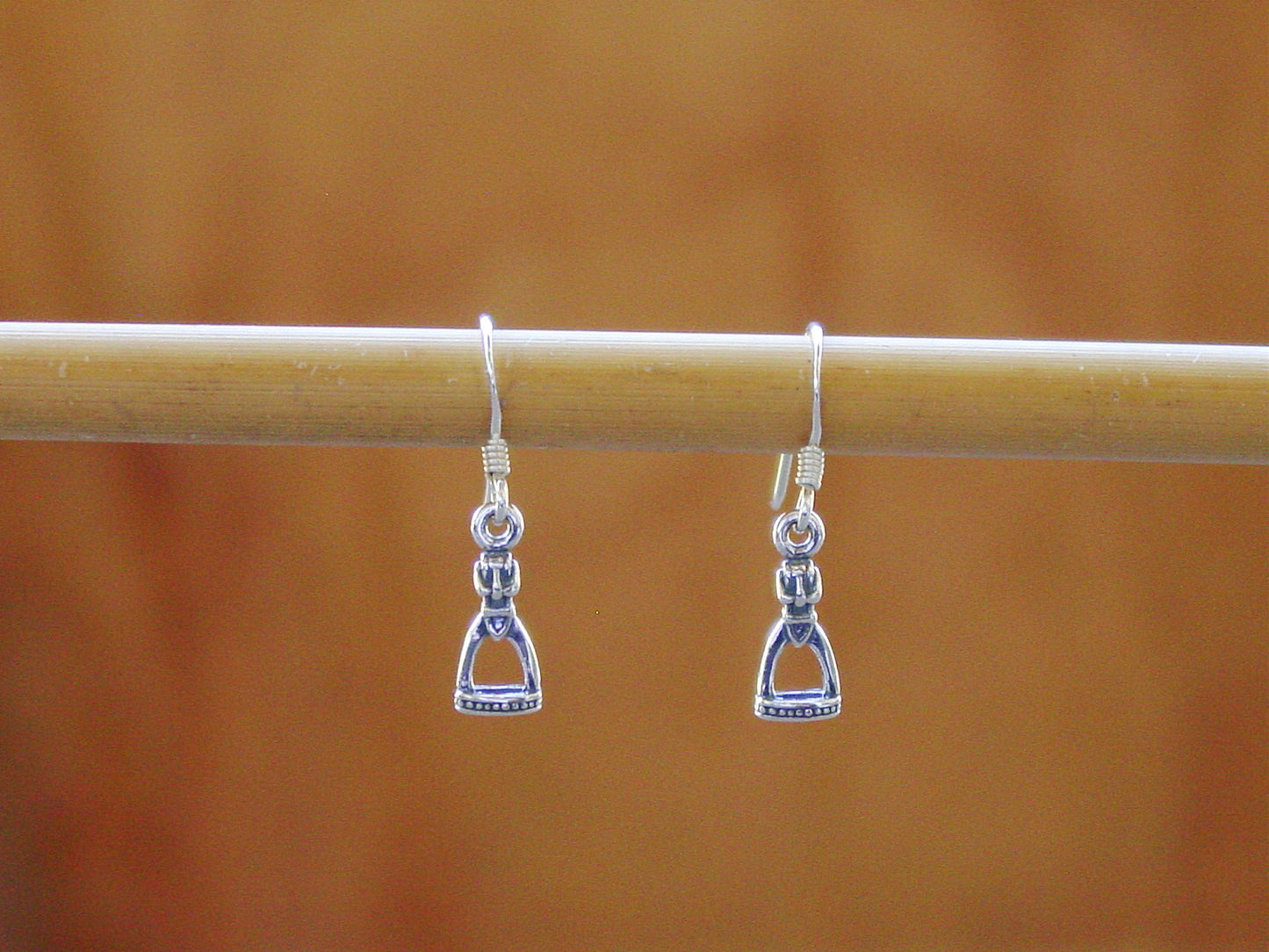 Tiny Stirrup Charm Earrings Stirrup Sterling, Equestrian Jewelry #E319