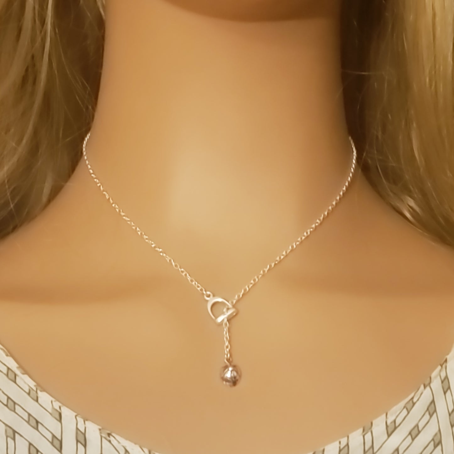 Stirrup and Helmet Lariat Necklace