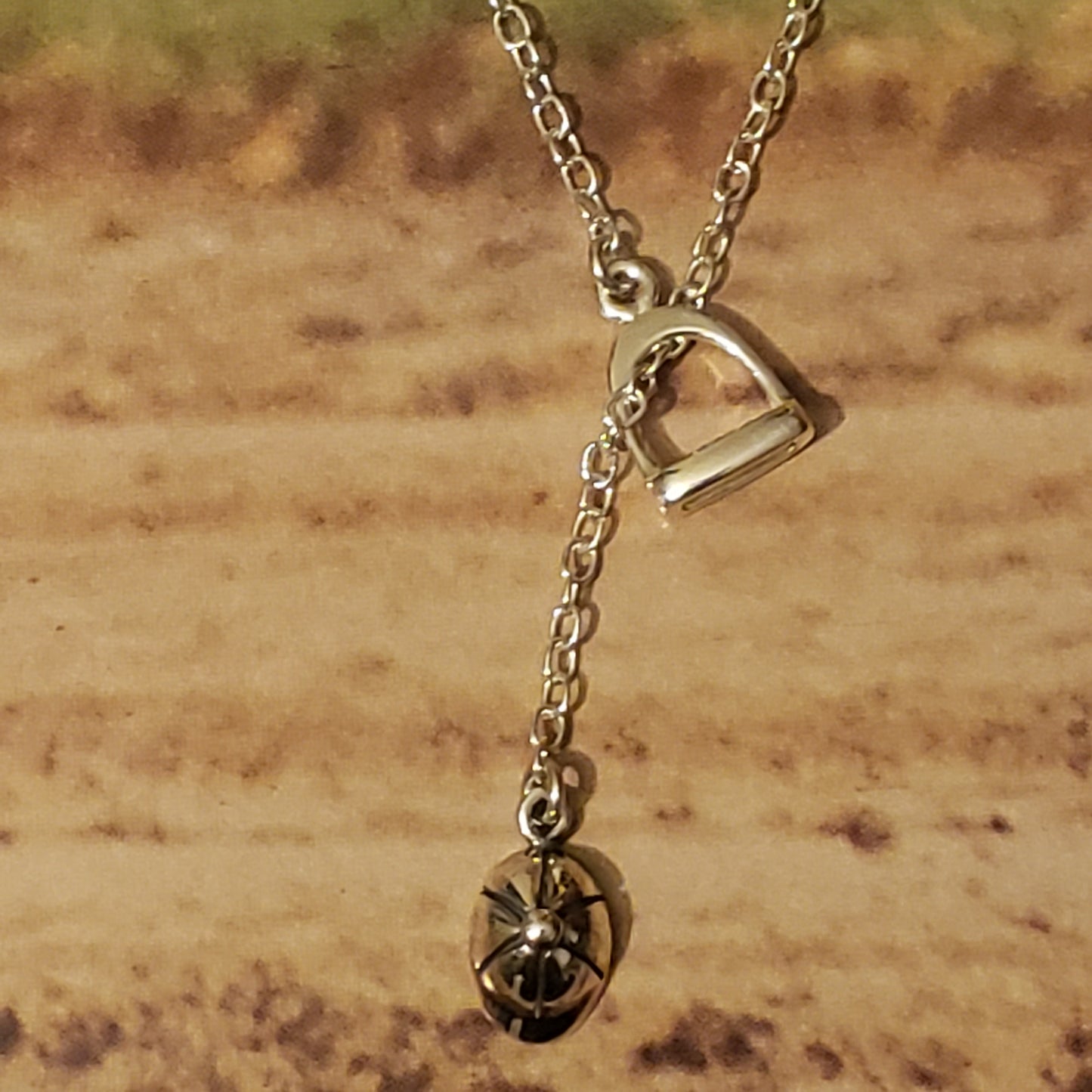 Stirrup and Helmet Lariat Necklace