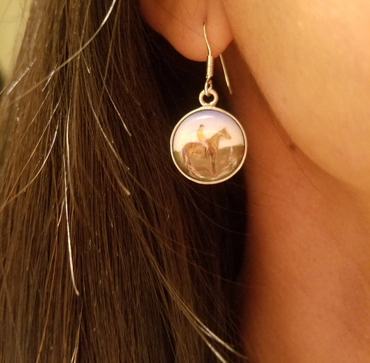 equestrian enamel earrings