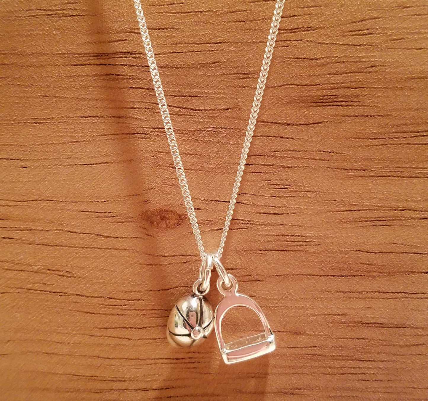 helmet horse pendant