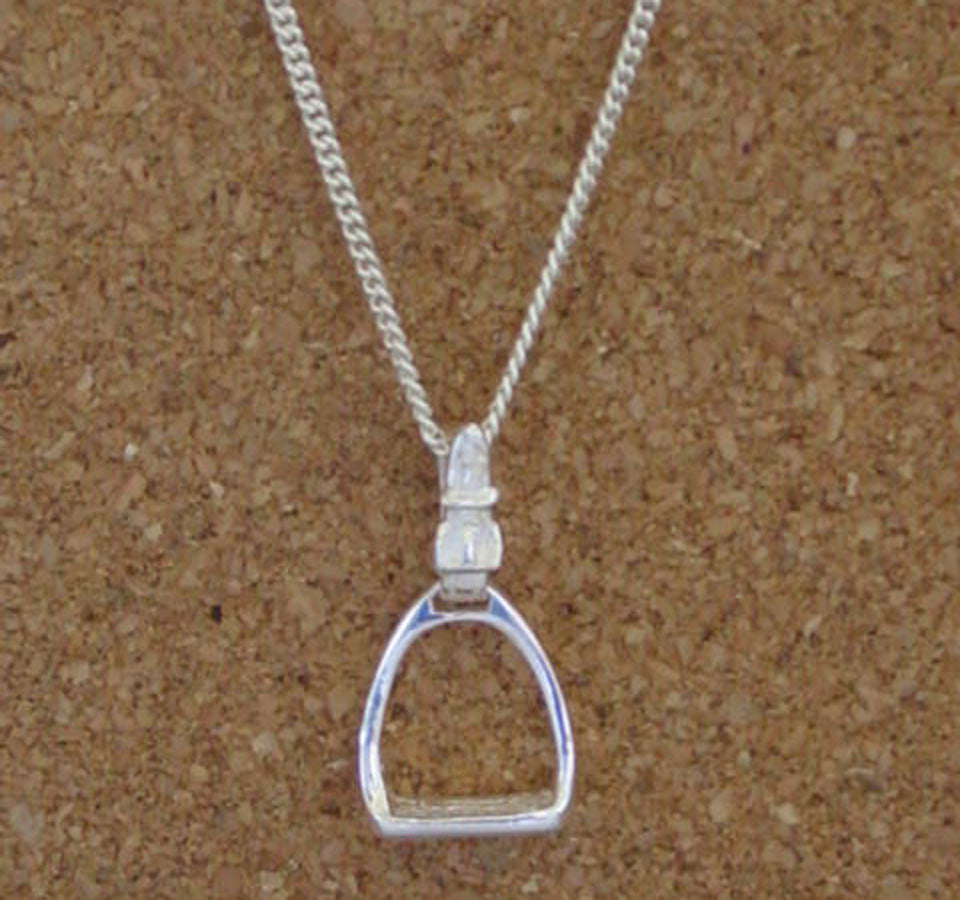 Stirrup Horse Pendant Sterling Silver Equestrian Jewelry #P800