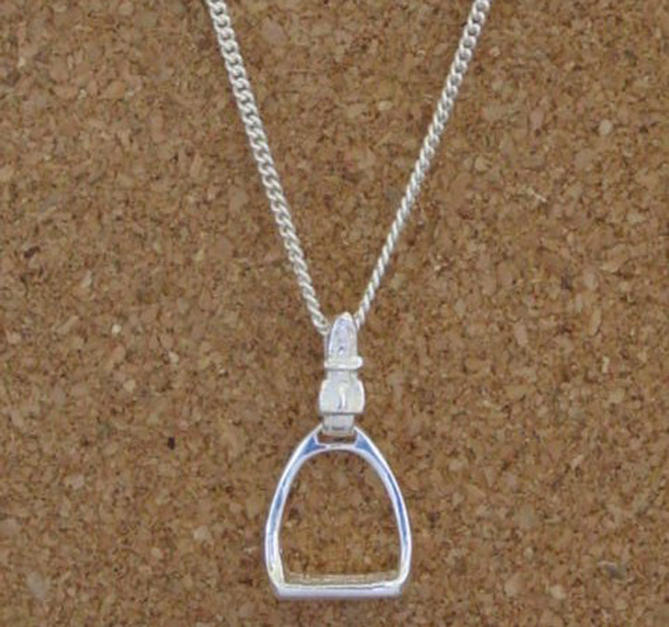 Stirrup Horse Pendant Sterling Silver Equestrian Jewelry #P800