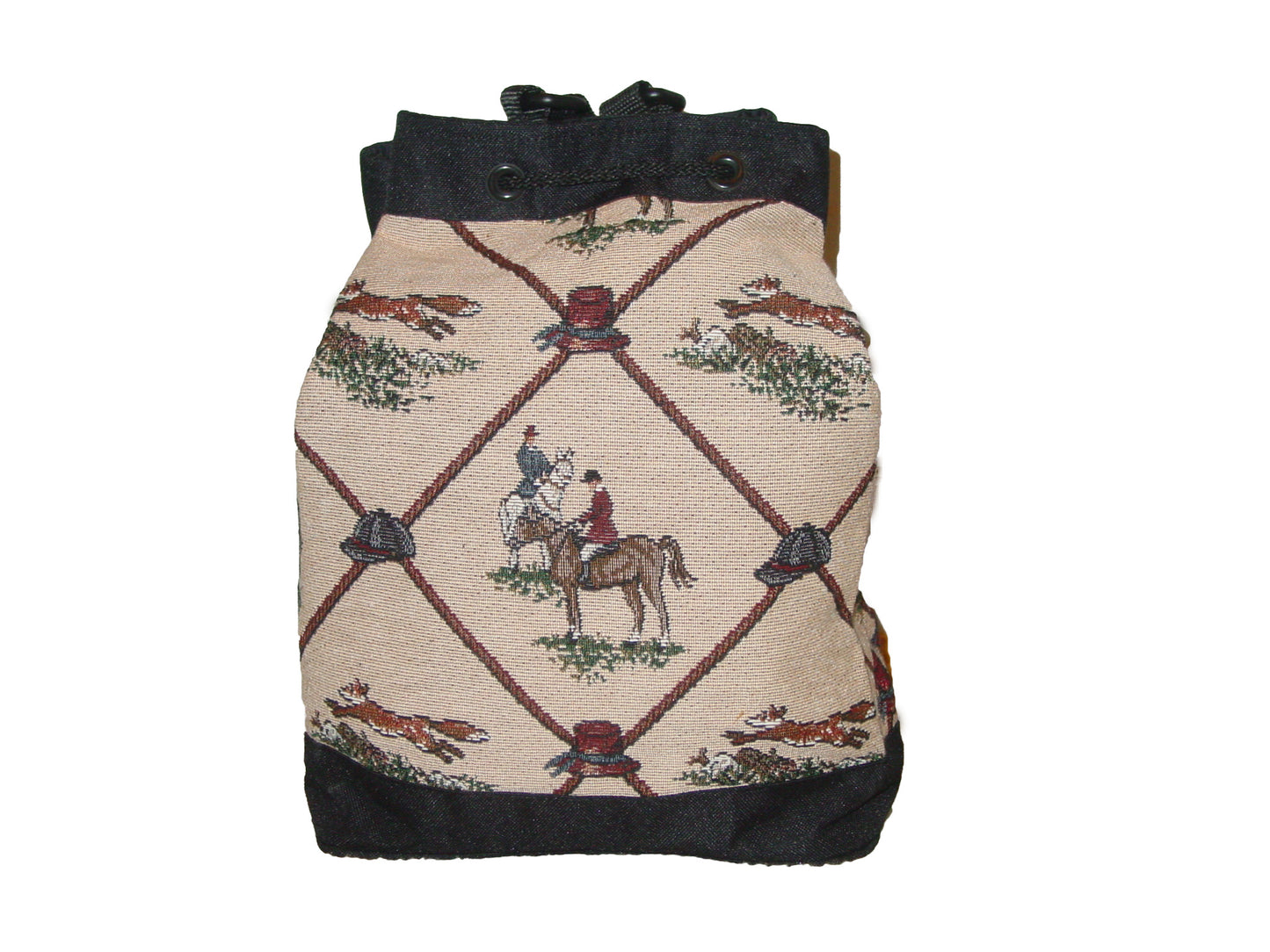 equestrian drawstring purse