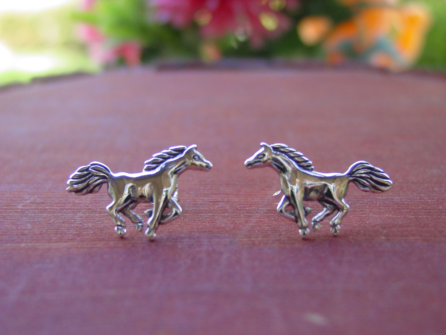 mustang horse stud earrings
