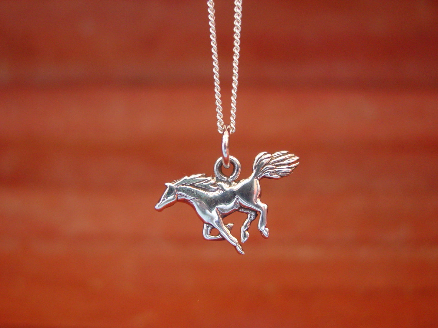 mustang horse pendant with chain