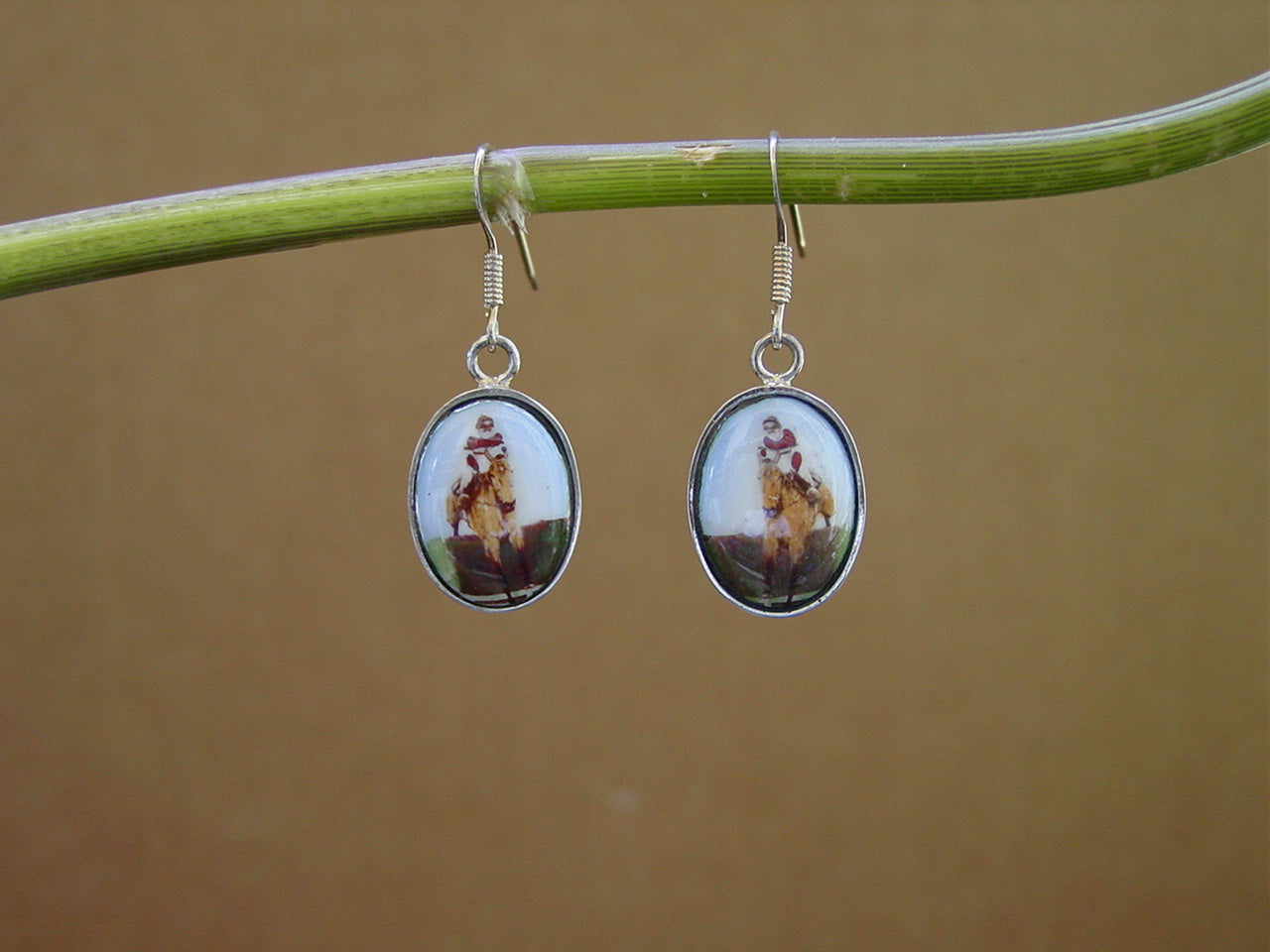 Jumper horse enamel earrings