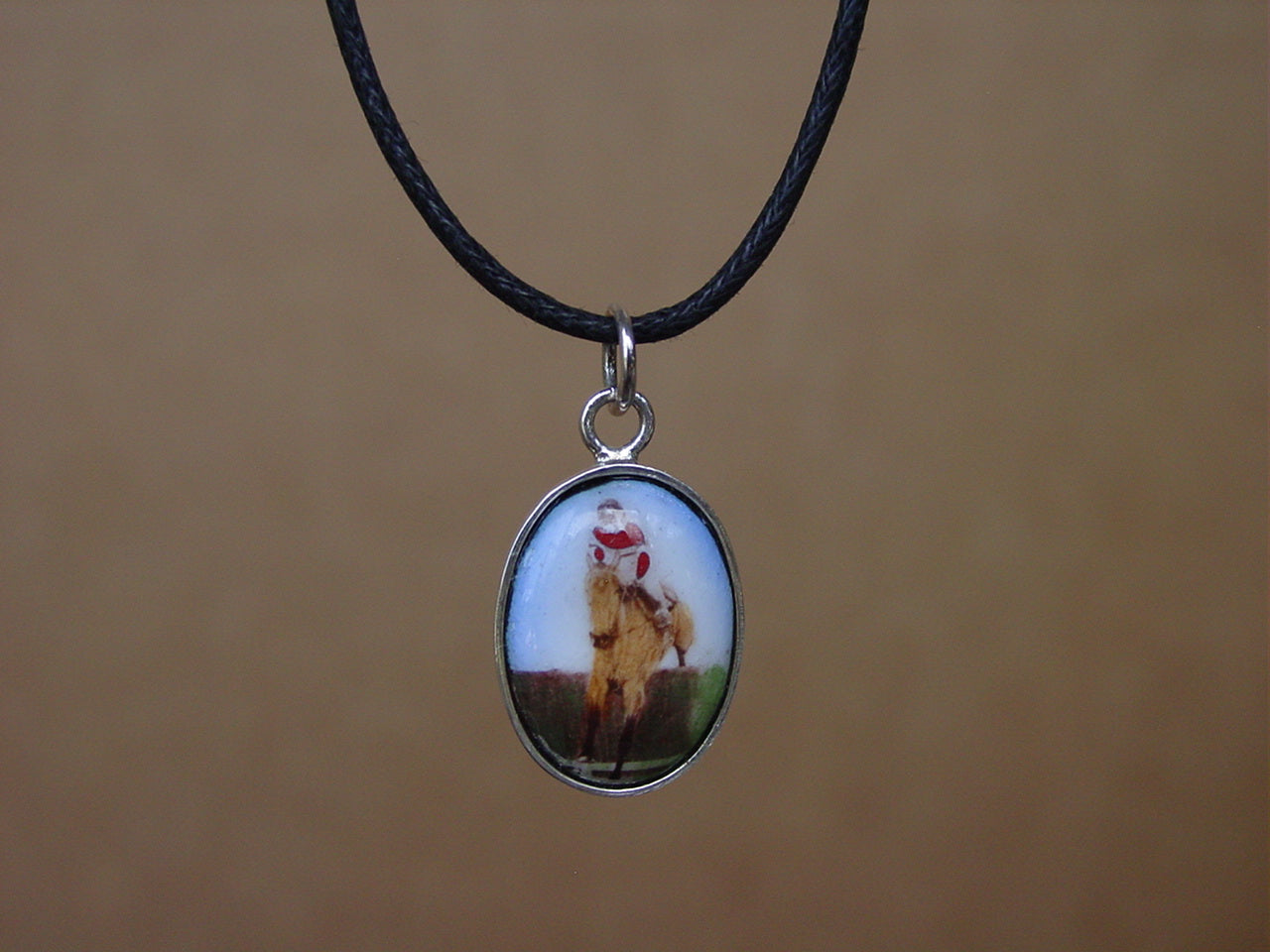 Hunter Jumper Enamel Pendant Sterling Silver, Equestrian Jewelry #P608