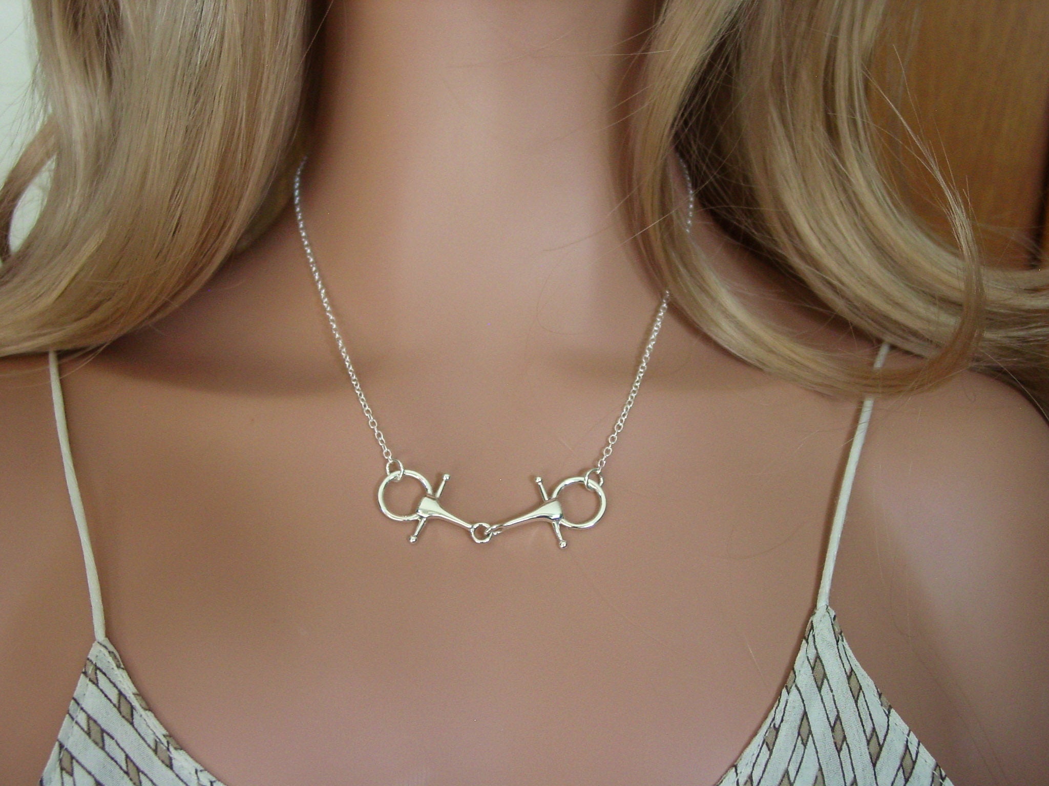 Snaffle Bit Horse Necklace Sterling Silver Jewelry | Baron Equestrian