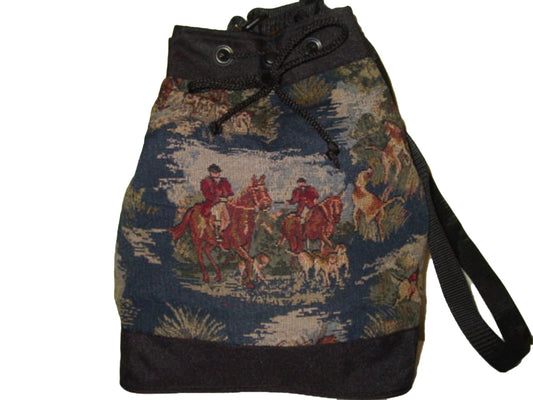 equestrian drawstring purse