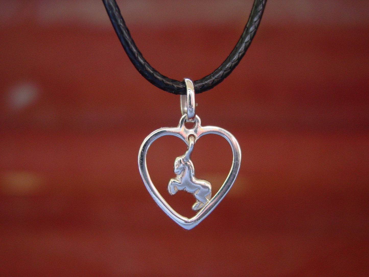 equestrian heart pendant