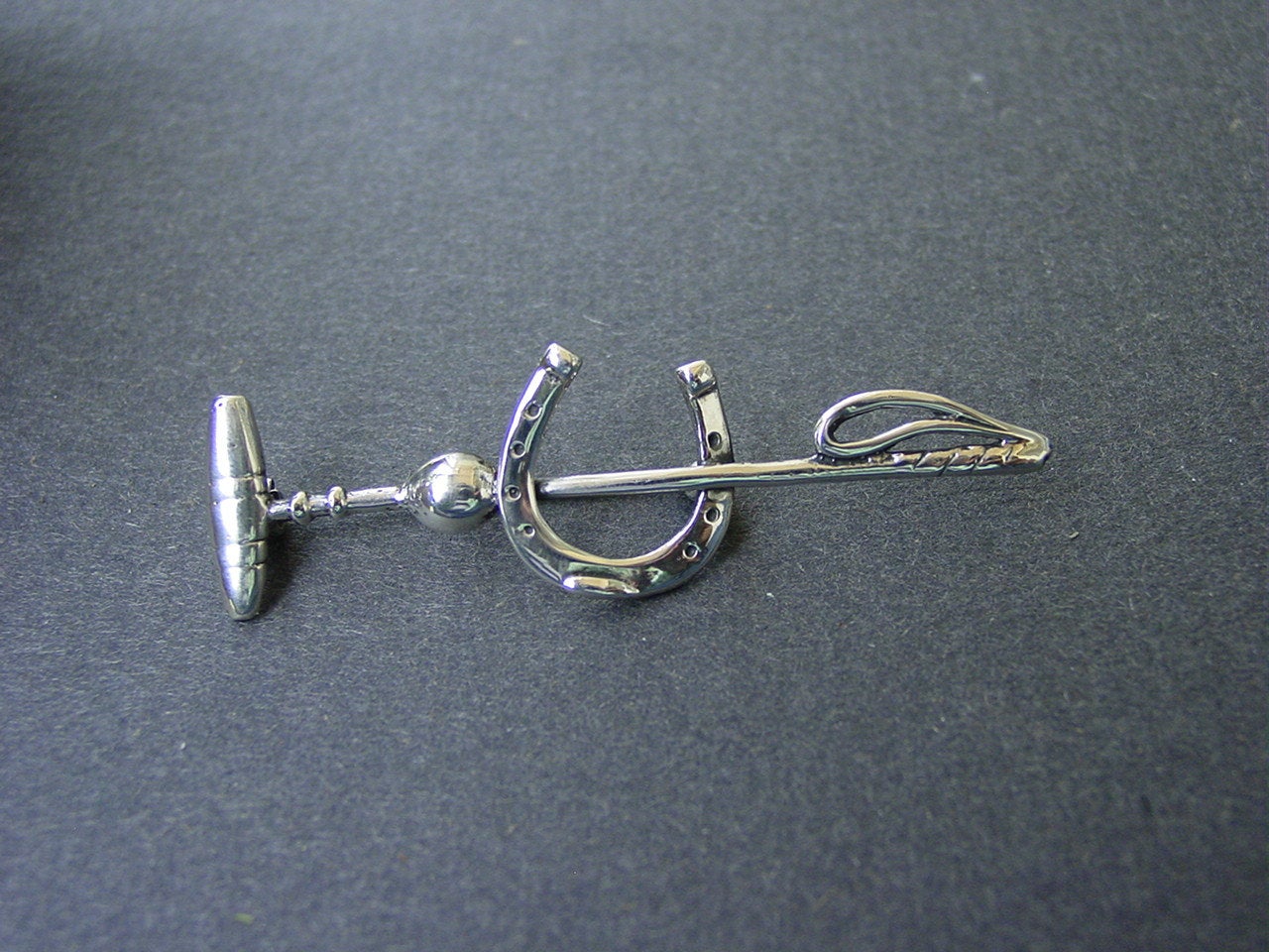 polo mallet horse shoe silver