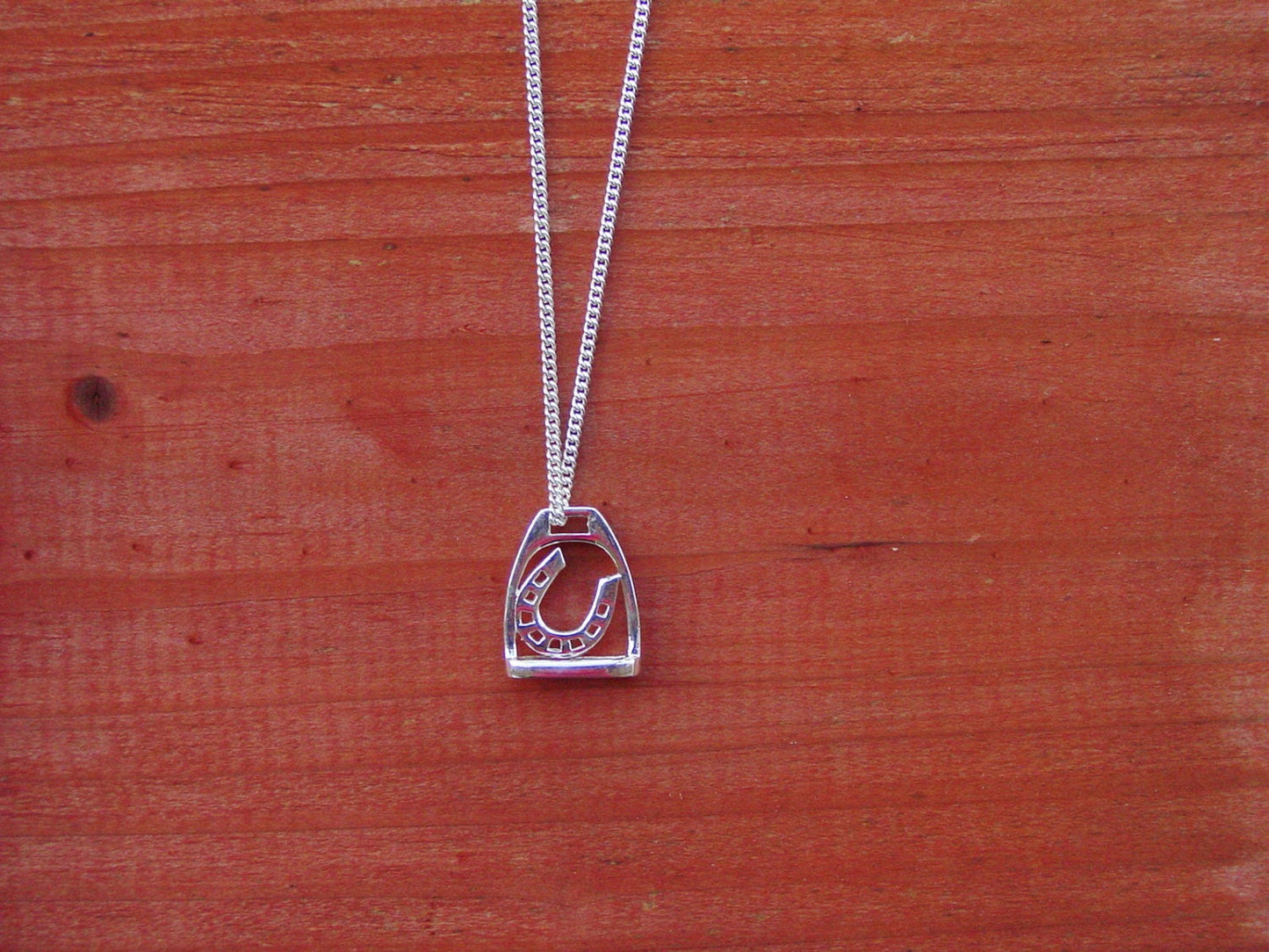 equestrian stirrup pendant