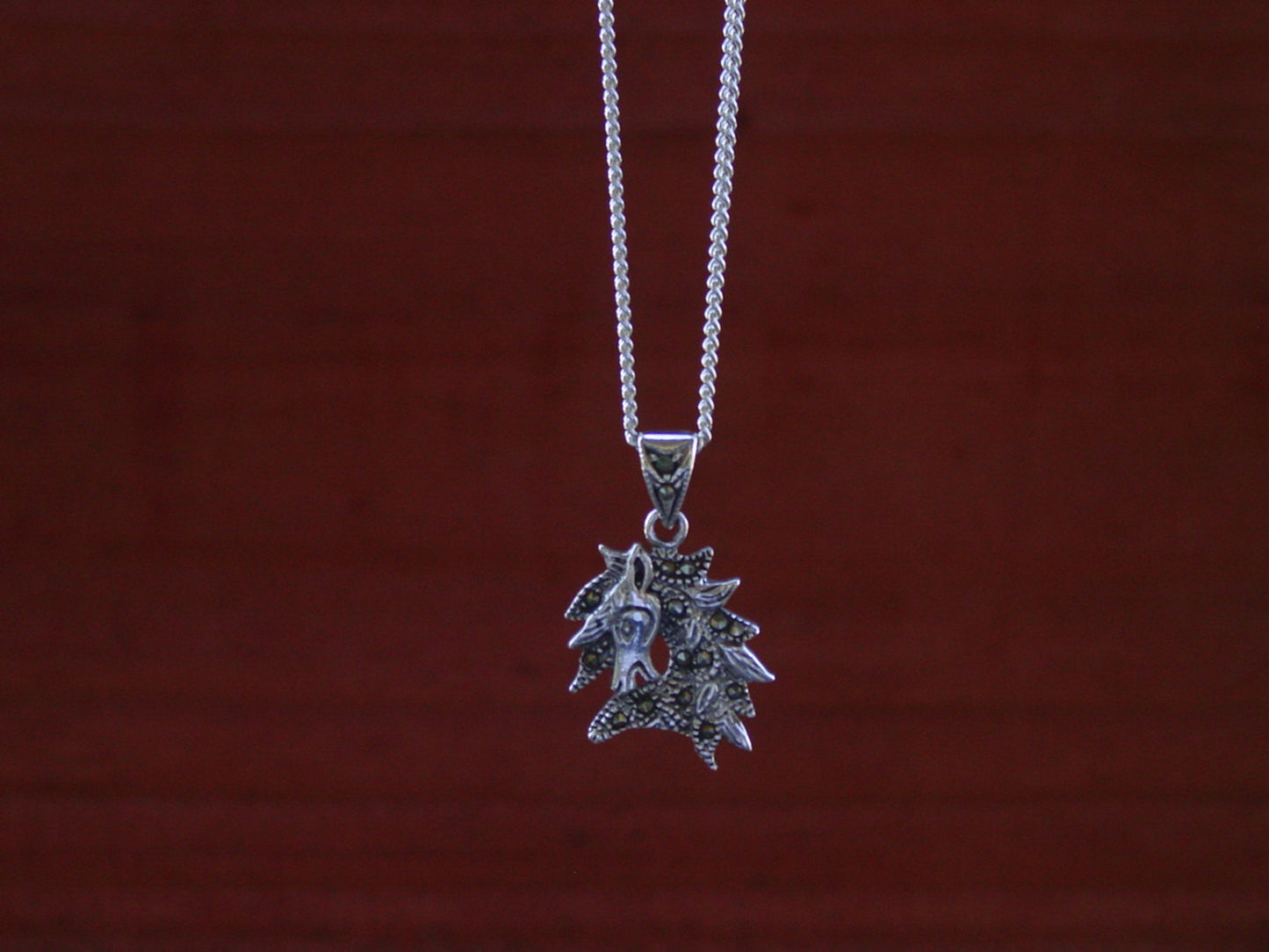 marcasite horse head silver