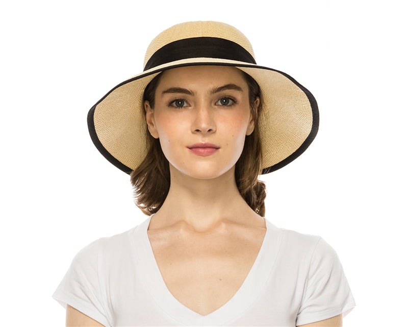 Smaller Brim Sun Hat Lightweight with Black Bow #H1301