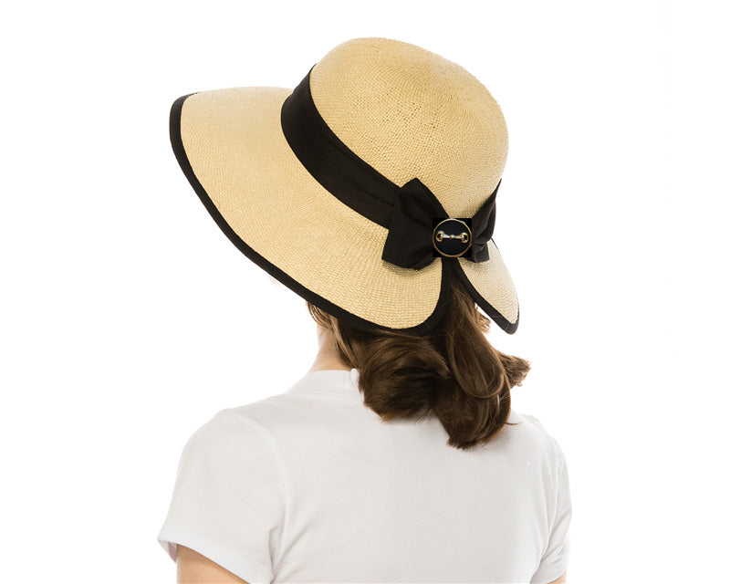 Smaller Brim Sun Hat Lightweight with Black Bow #H1301