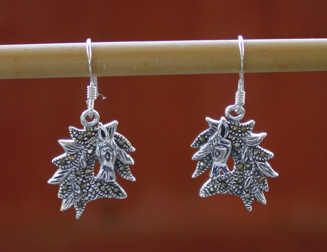 horse marcasite earrings