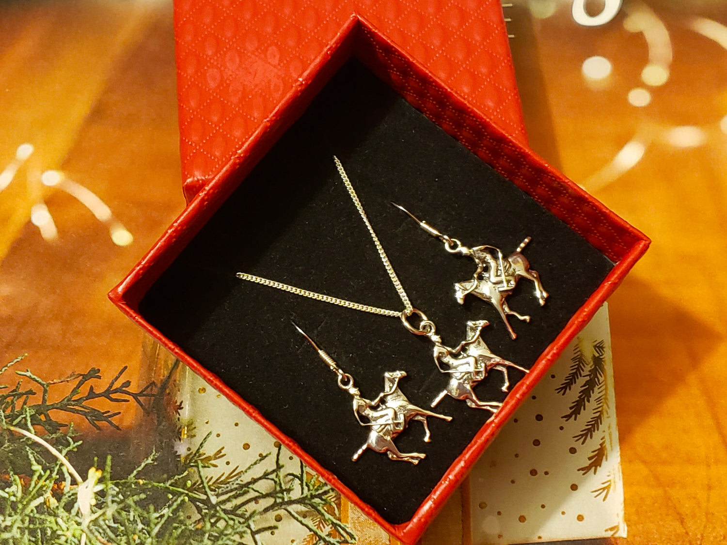 polo horse jewelry gift set