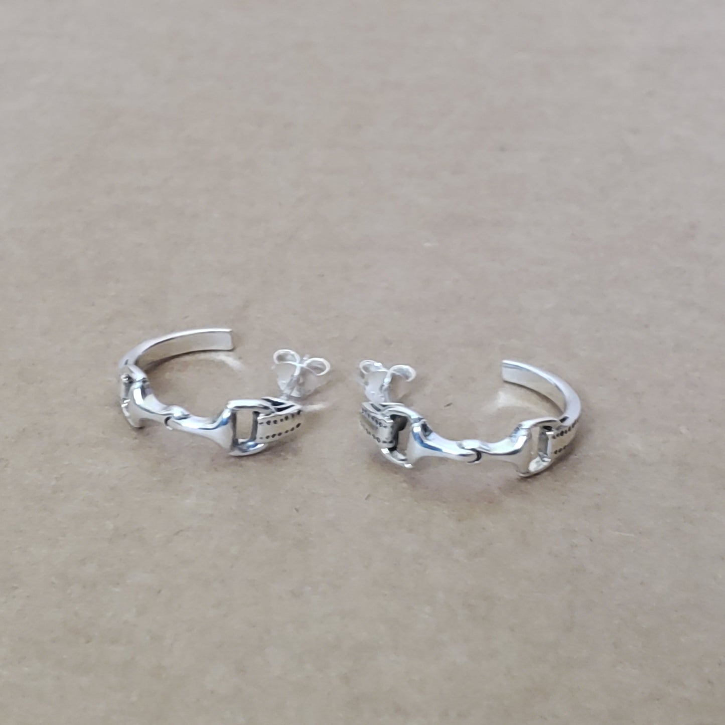 horse bit hoop earrings