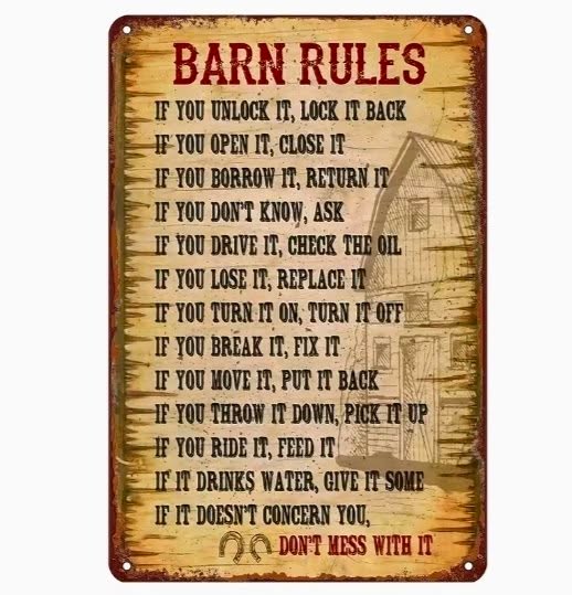 Barn Rules