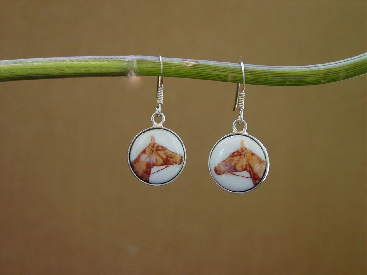 horse enamel earrings