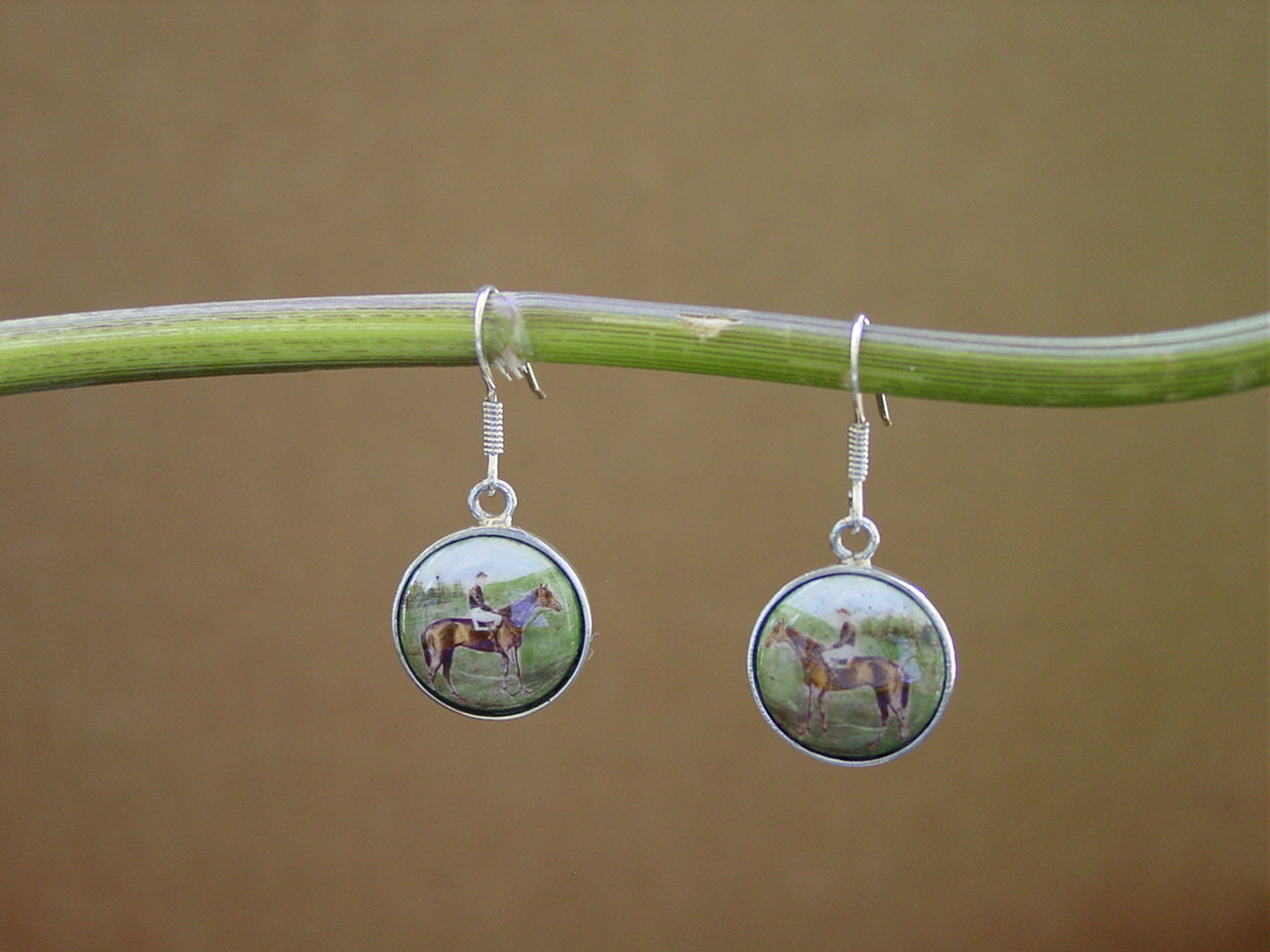 equestrian enamel earrings