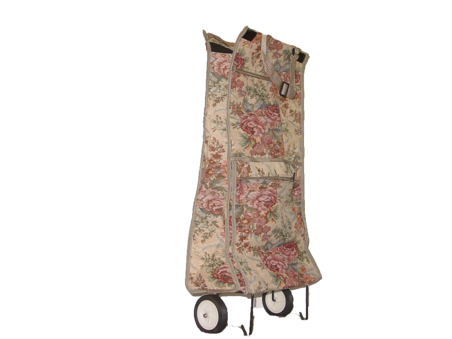 Flowers Tapestry Foldable Shopping Bag with Wheel 2