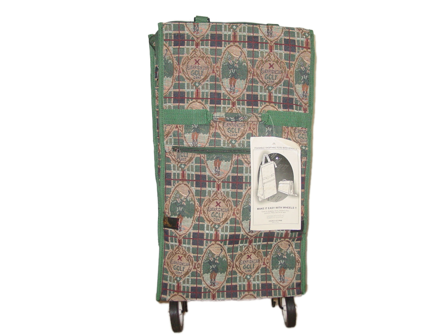 Golf Tapestry Foldable  Shopping Bag with Wheel