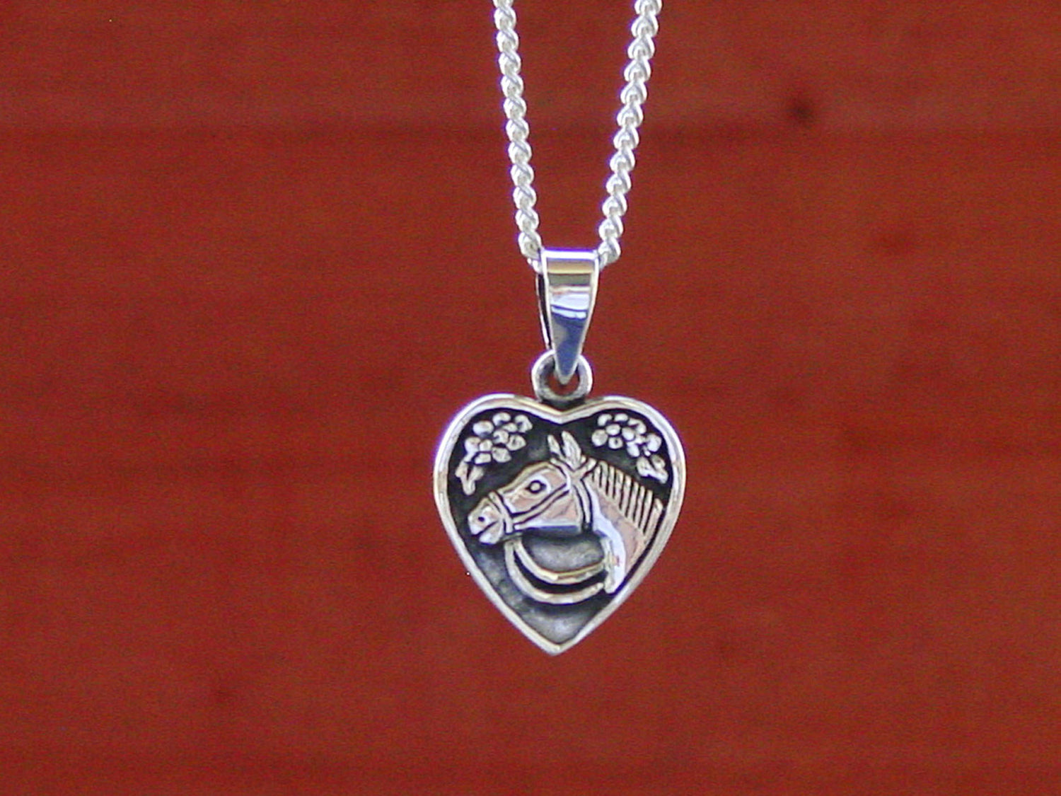 Horse Head in Heart Pendant