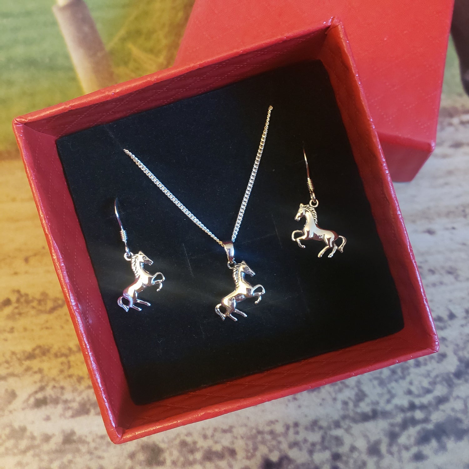 Horse Sterling Silver Jewelry Set