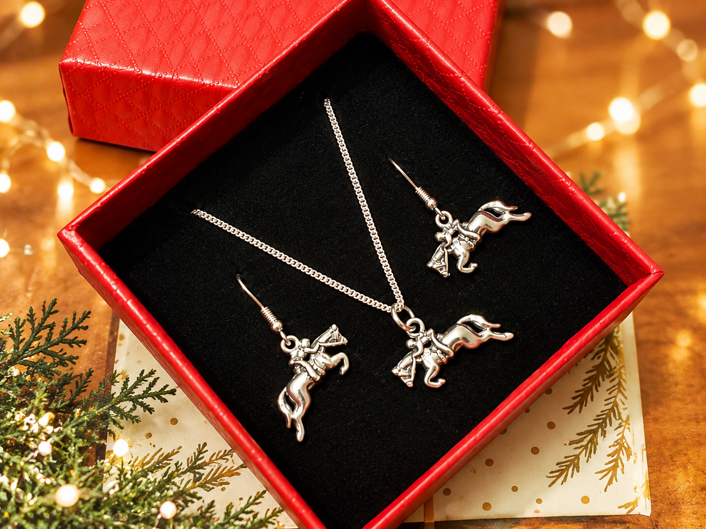 Hunter Jumper Horse Show Earrings and Pendant Sterling Silver Equestrian Jewelry 