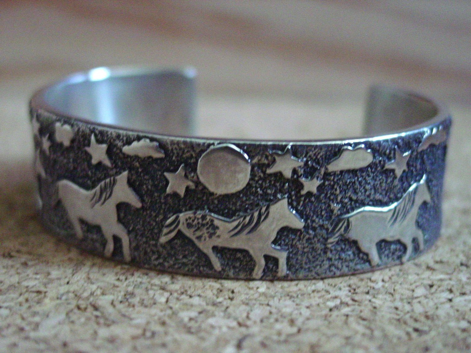 Navajo running horse SHANNON BELLSON ZUNI STERLING SILVER