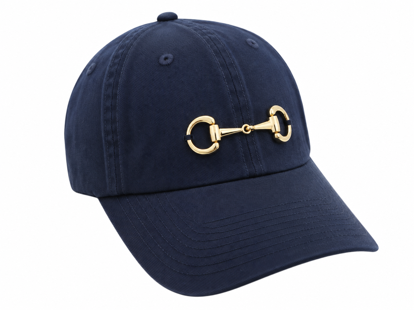 Navy Cap with gold Bit Equestrian Hat