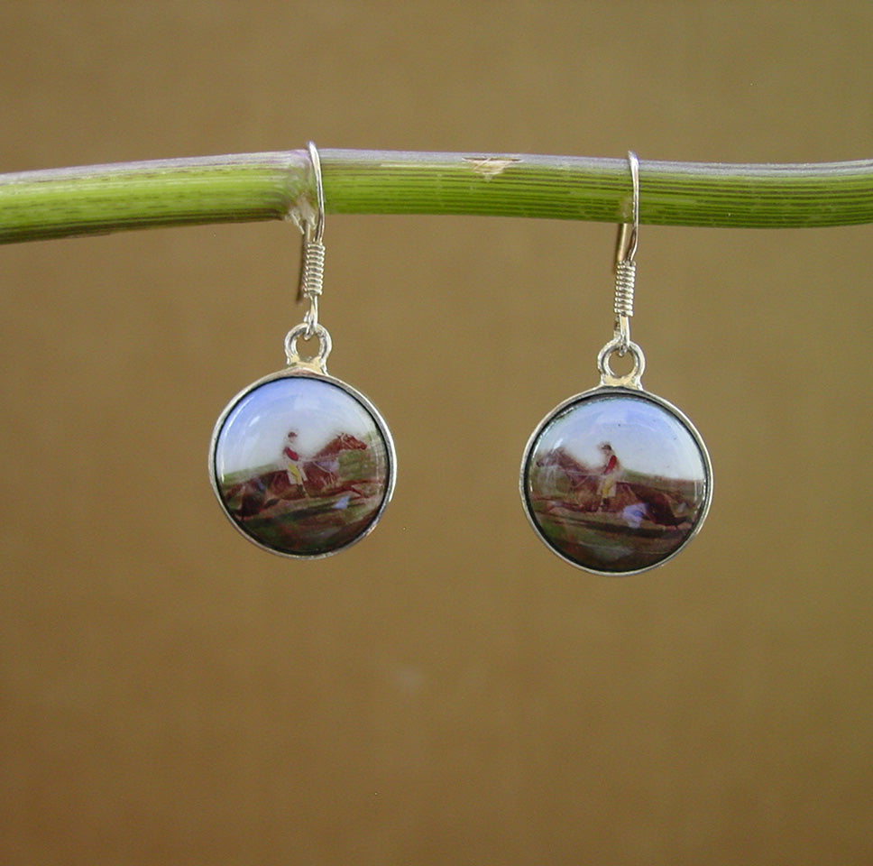 enamel horse earrings