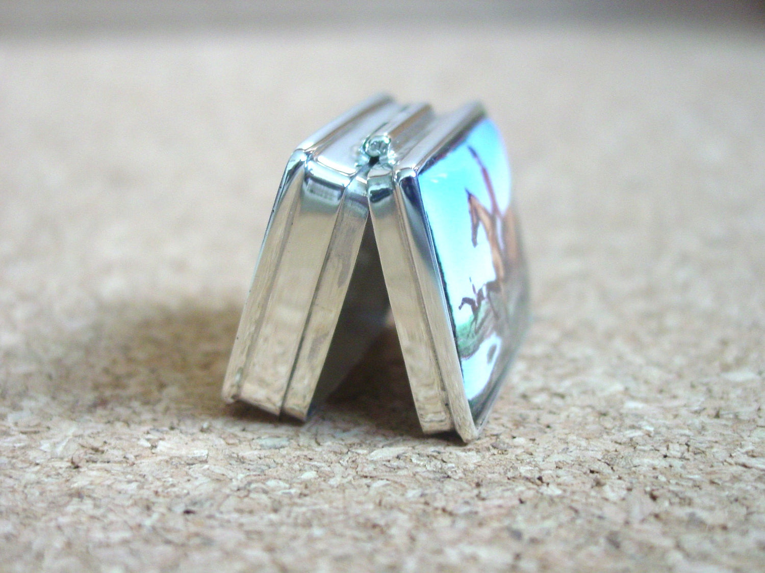 equestrian silver enamel pillbox