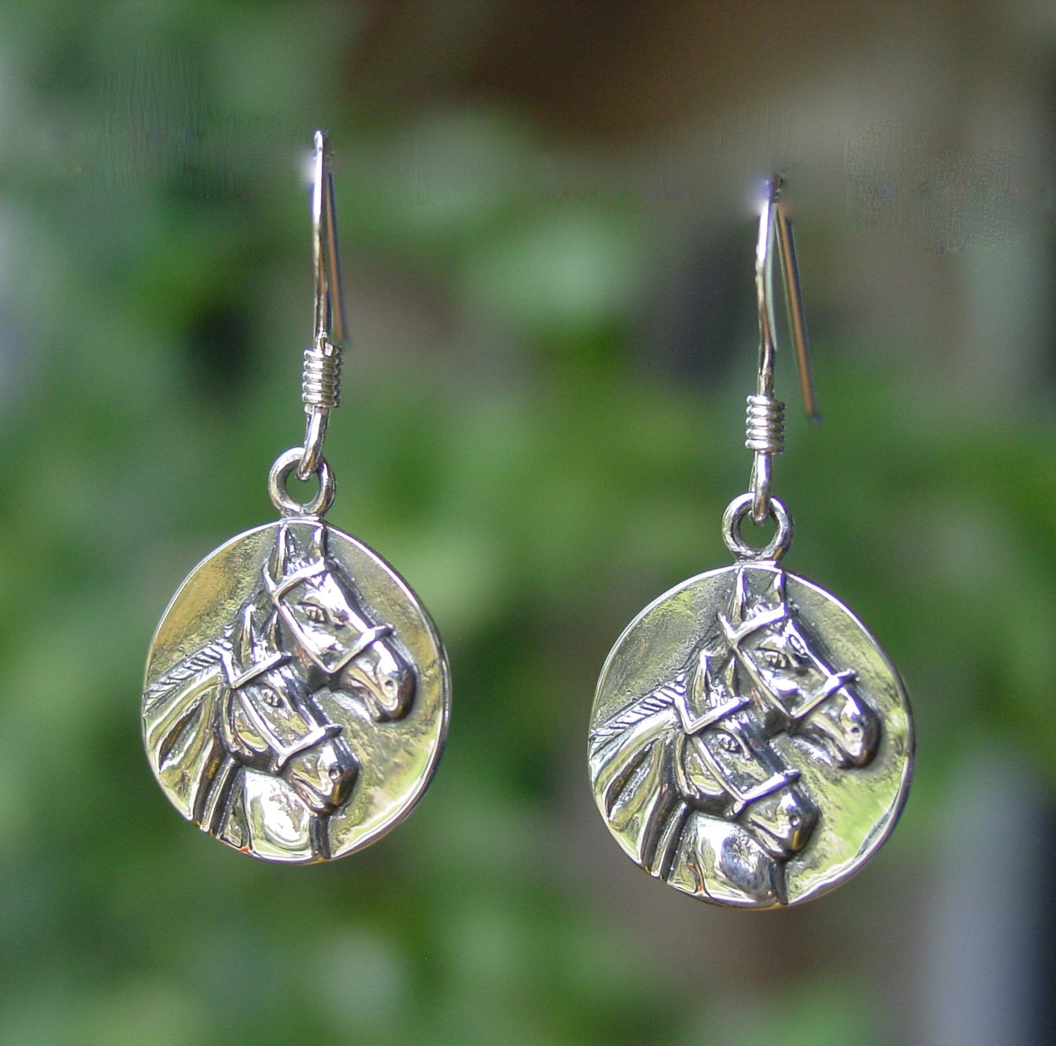 equestrian sterling silver earrings