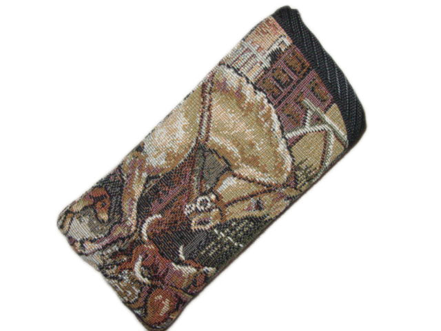horse hunt scene eyeglasses case 2a