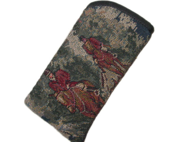 horse hunt scene glasses case 3c
