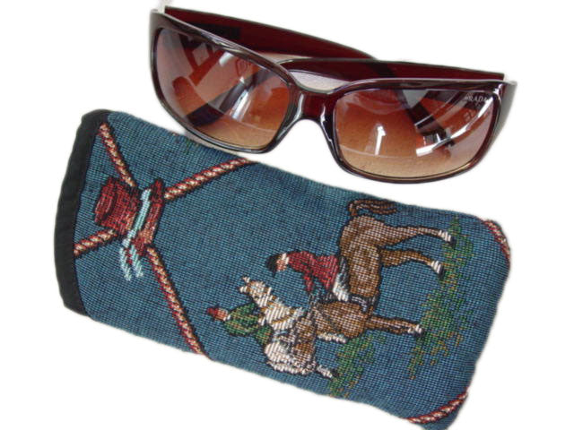 horse hunt scene sunglasses case 1b