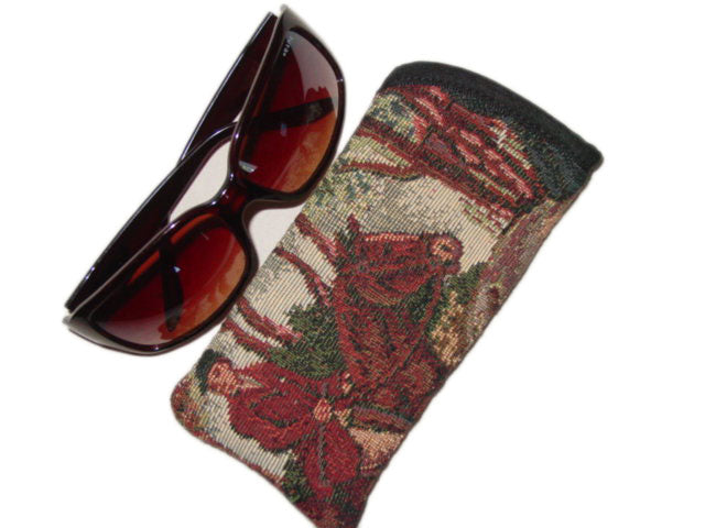 horse hunt scene sunglasses case
