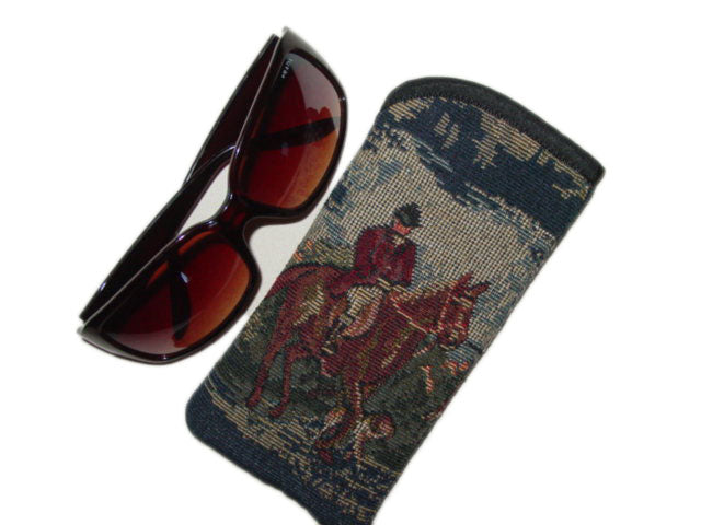 horse hunt scene sunglasses case 3e