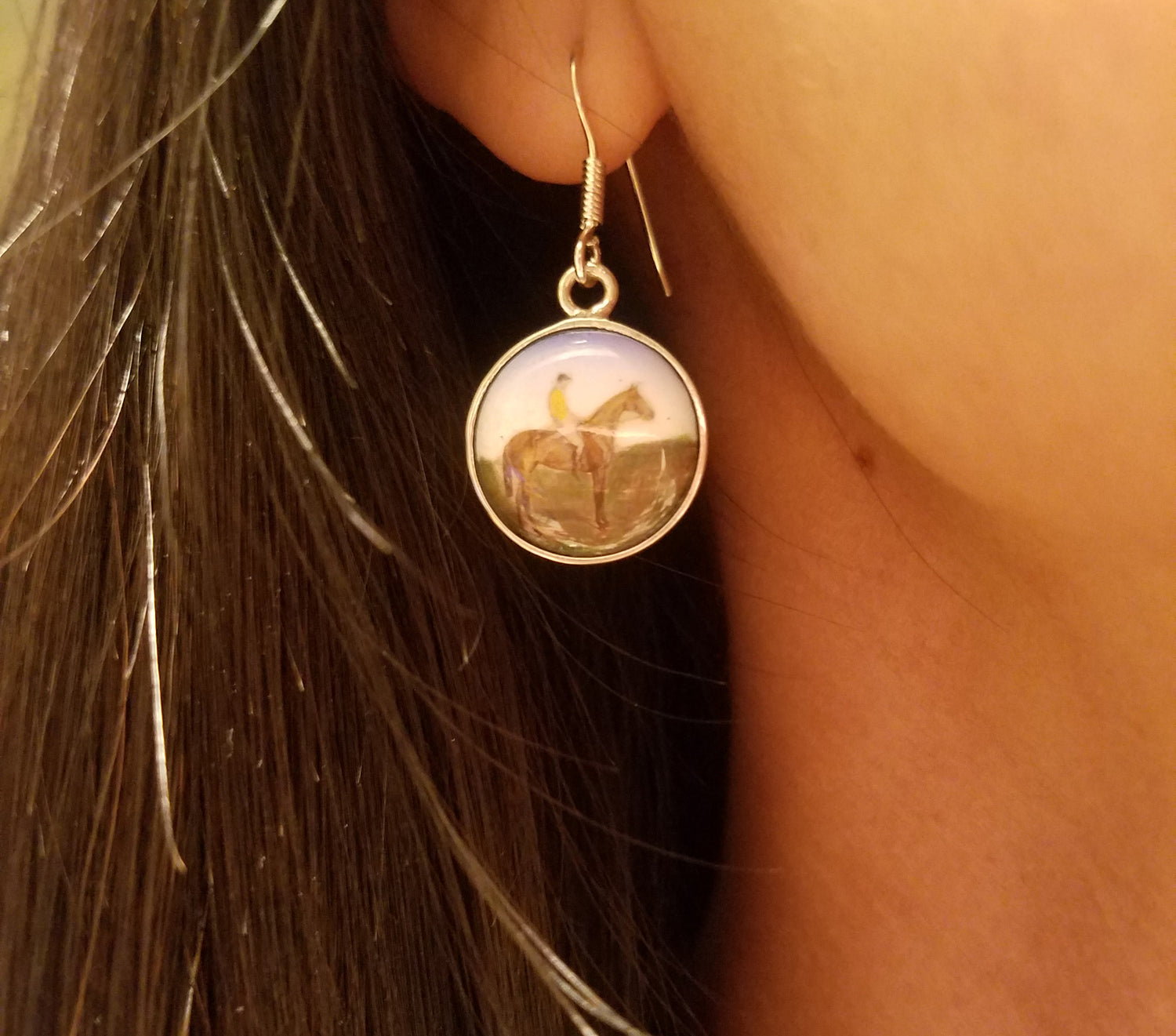 horse picture earrings