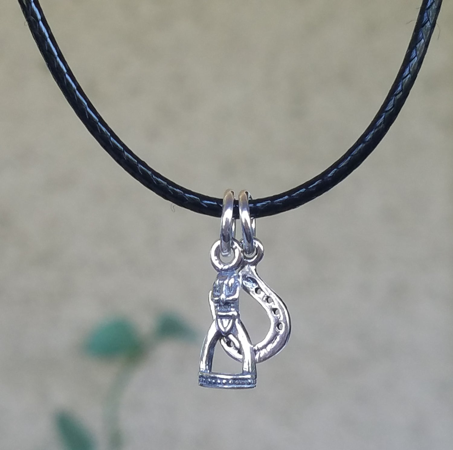 Stirrup horse pendant