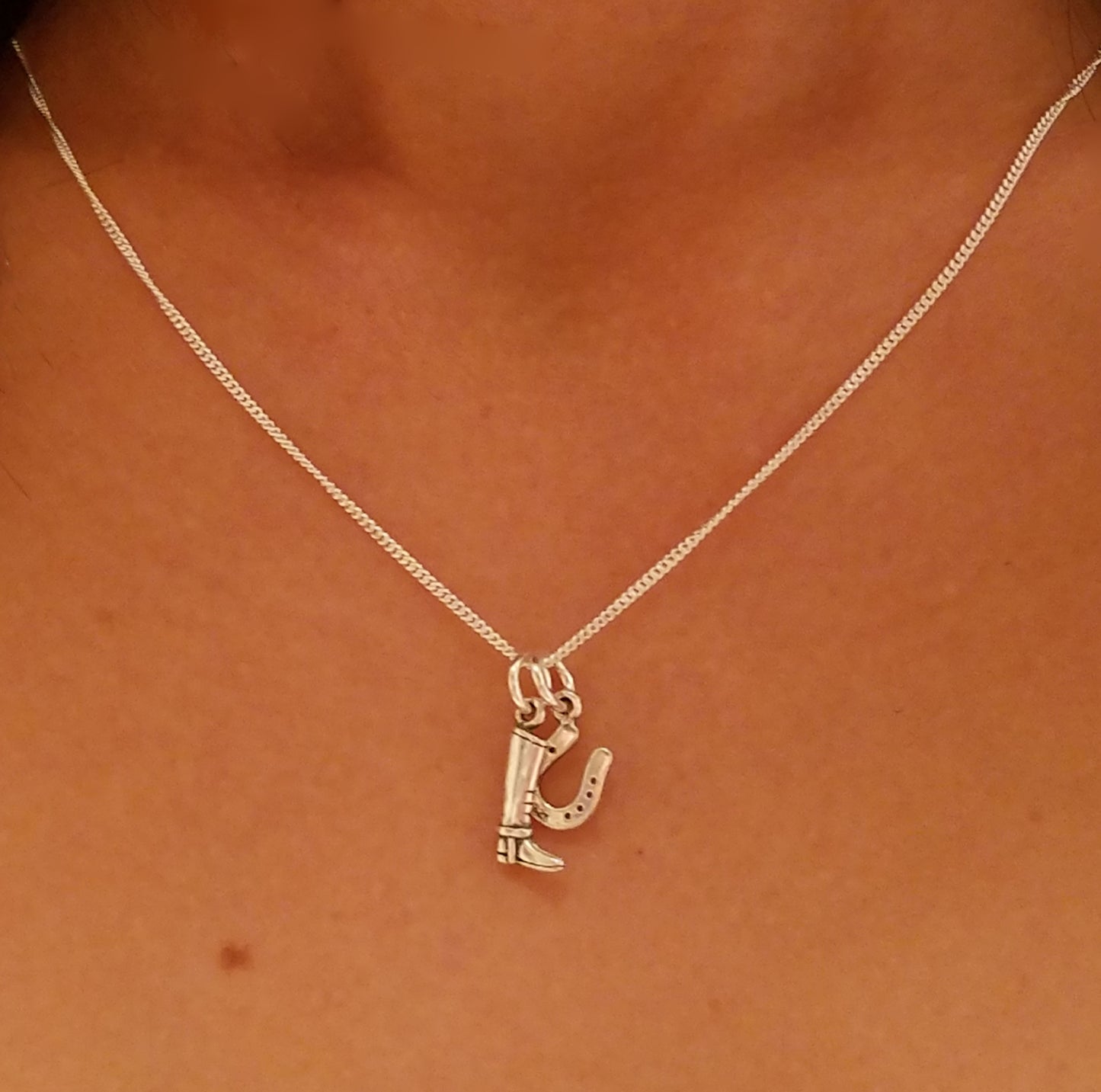 equestrian charm pendant sterling silver