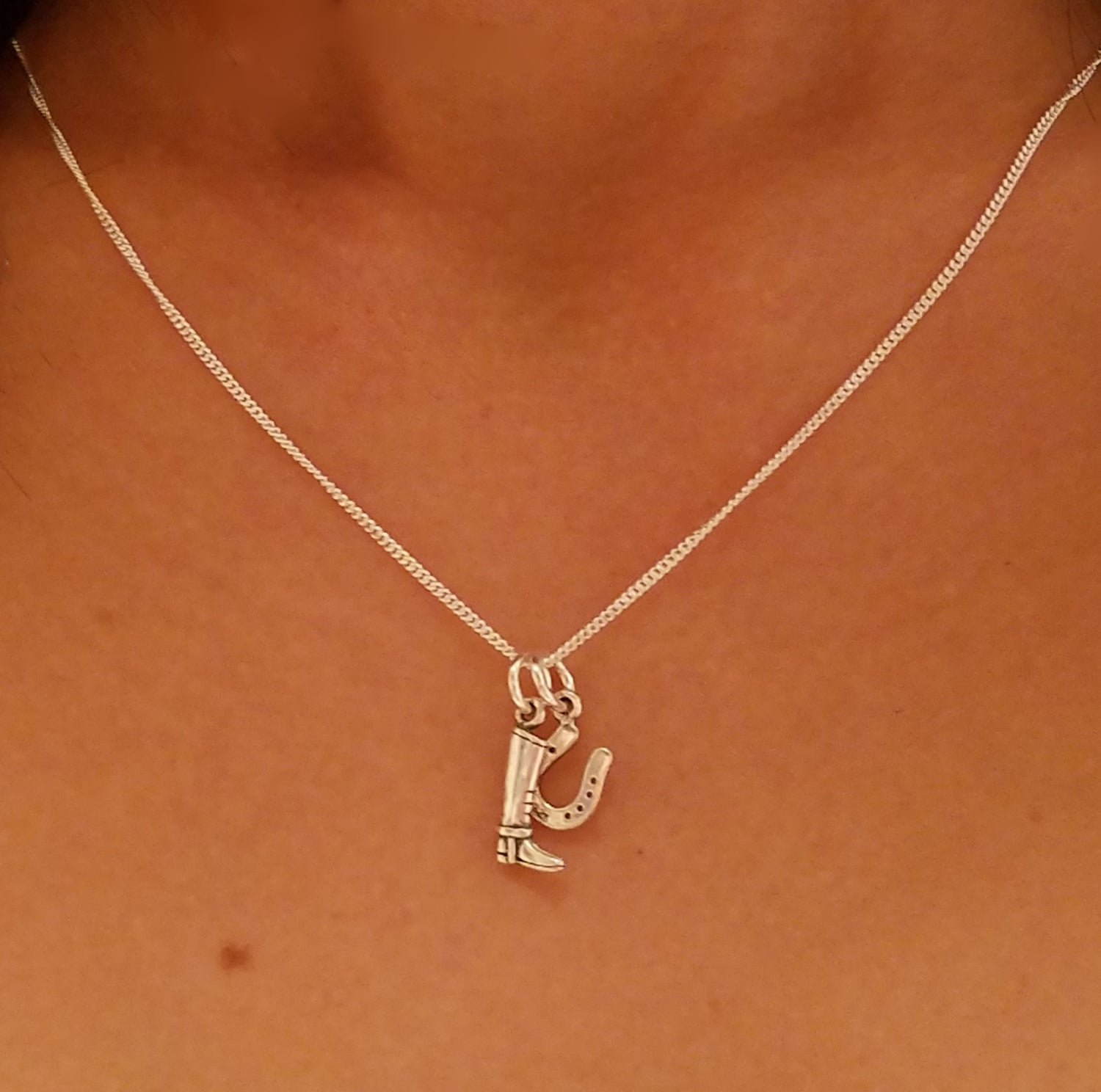 equestrian charm pendant sterling silver