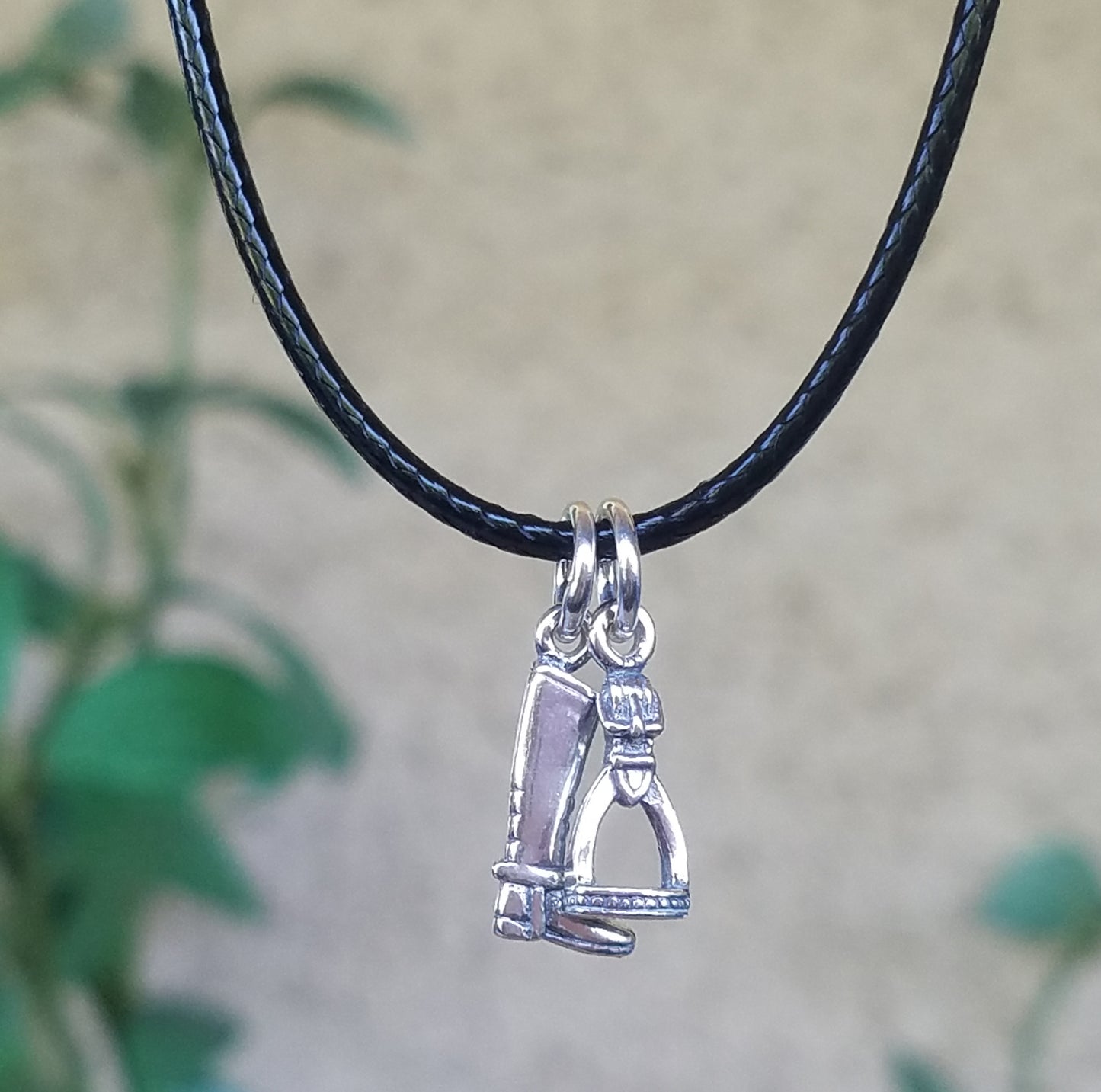 riding boot necklet 