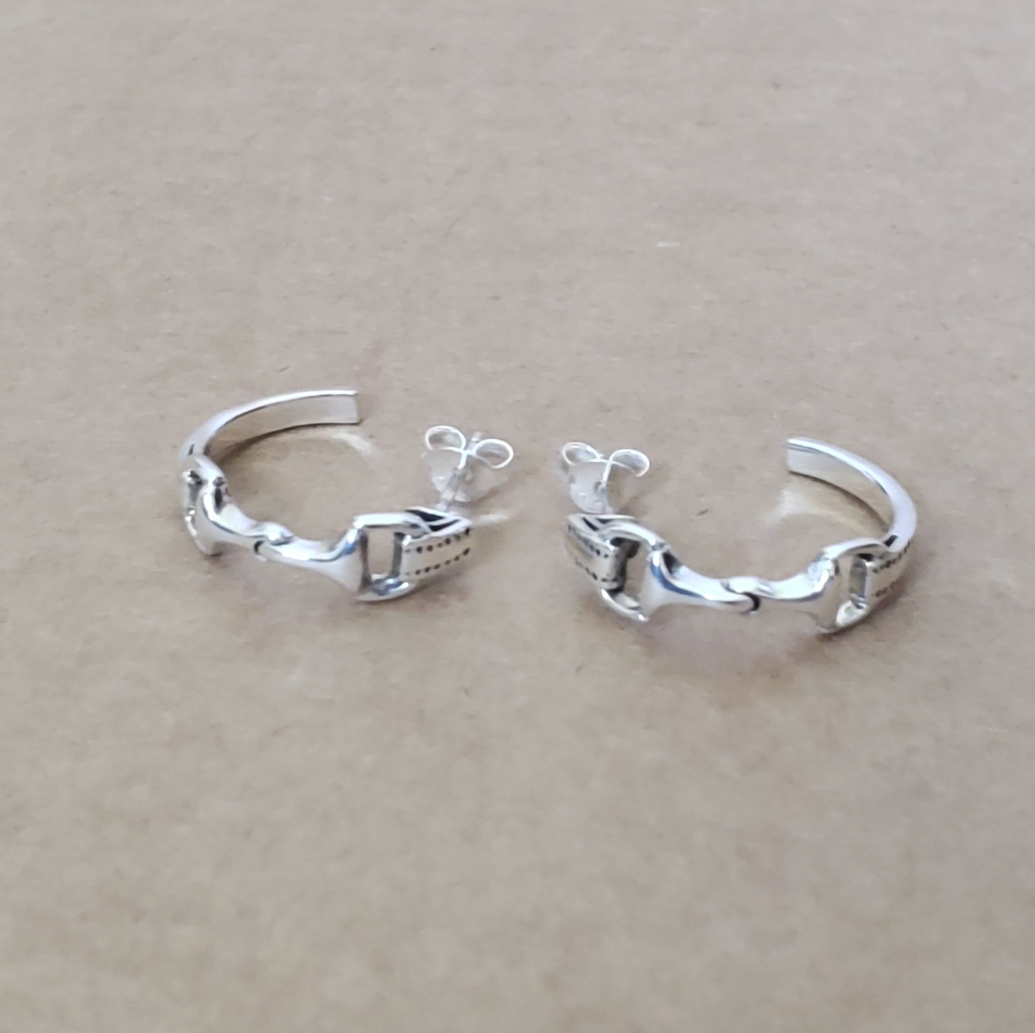 snaffle bit hoop earrings sterling silver jewelry
