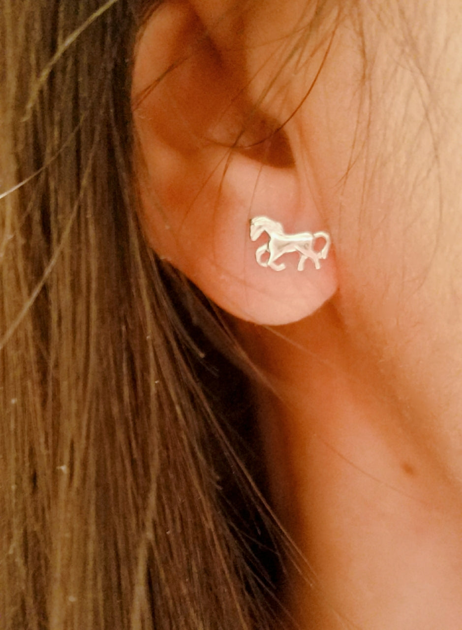 tiny horse stud earrings